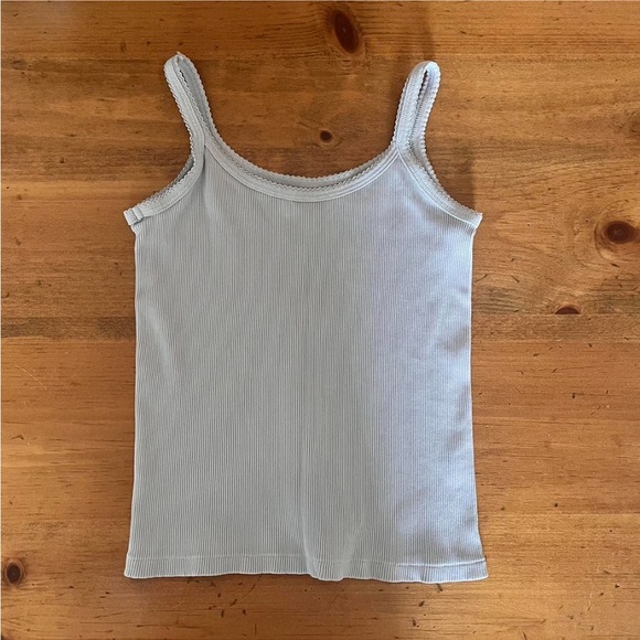 Brandy Melville Light Blue Ribbed Tank - Picture 2 of 3
